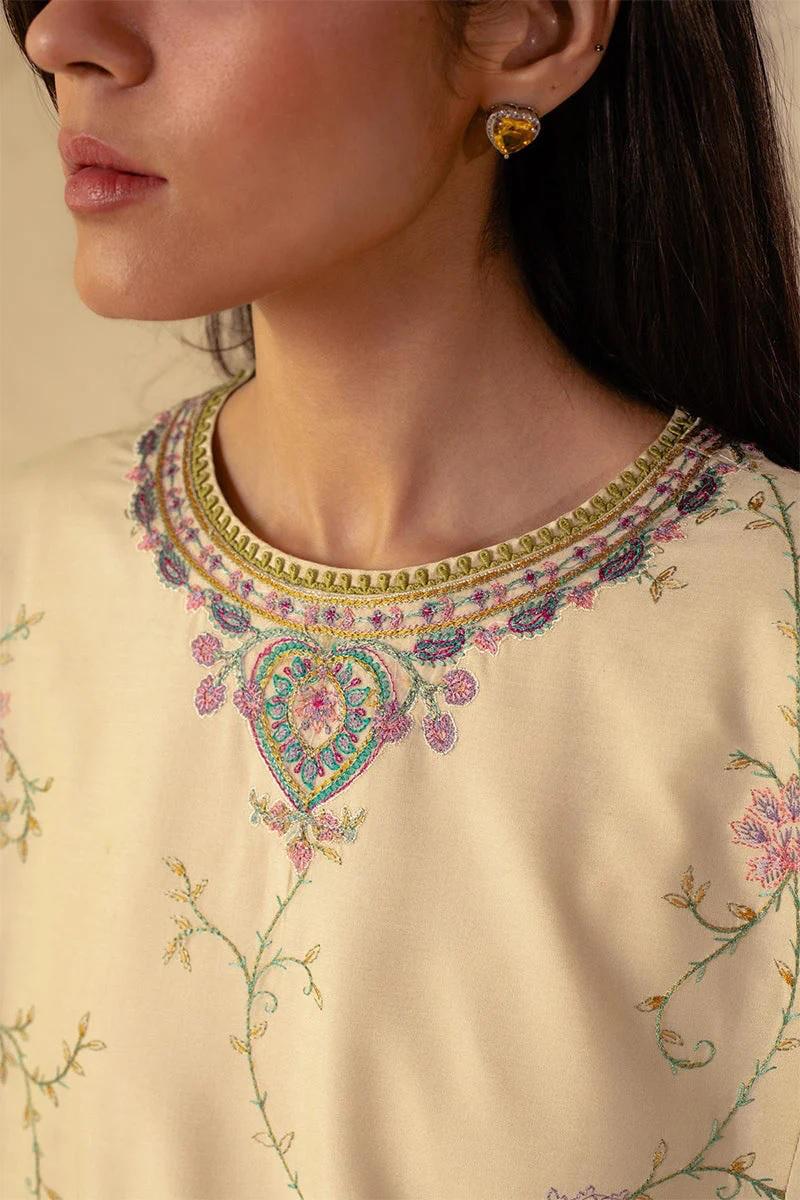Designer Dress - 3 PC Embroidered Lawn Suit Ready to Wear With Machine Embroidery