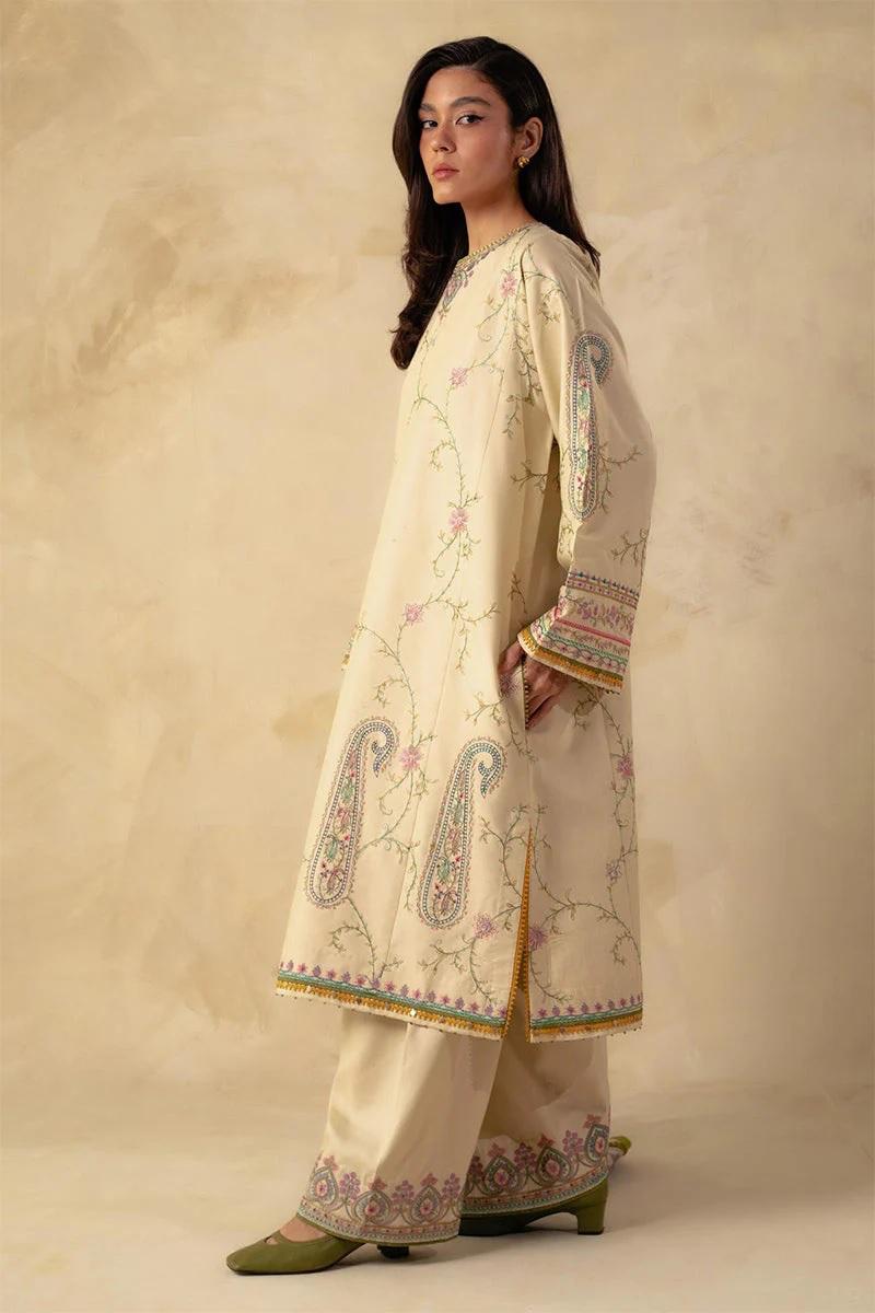 Designer Dress - 3 PC Embroidered Lawn Suit Ready to Wear With Machine Embroidery