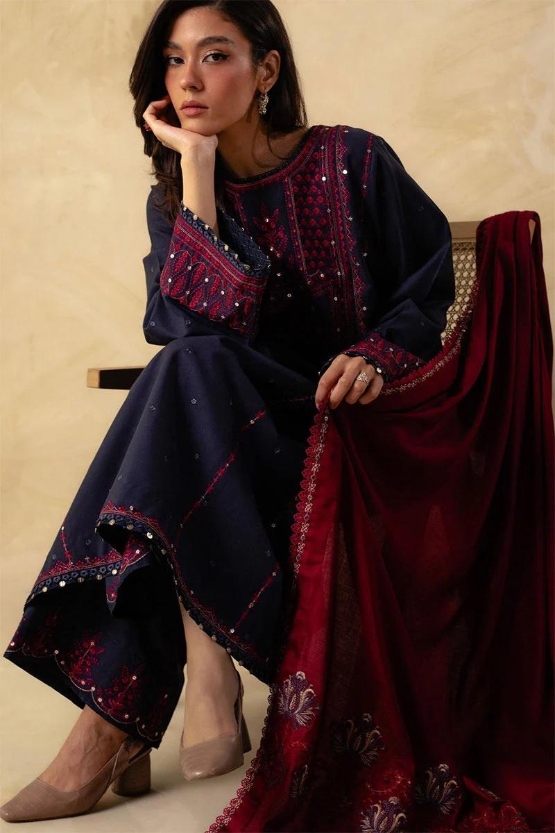 Designer Dress - 3 PC Lawn Suit Set Ready to Wear With Machine Embroidery