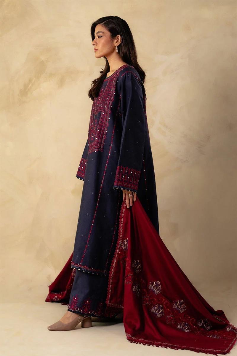 Designer Dress - 3 PC Lawn Suit Set Ready to Wear With Machine Embroidery