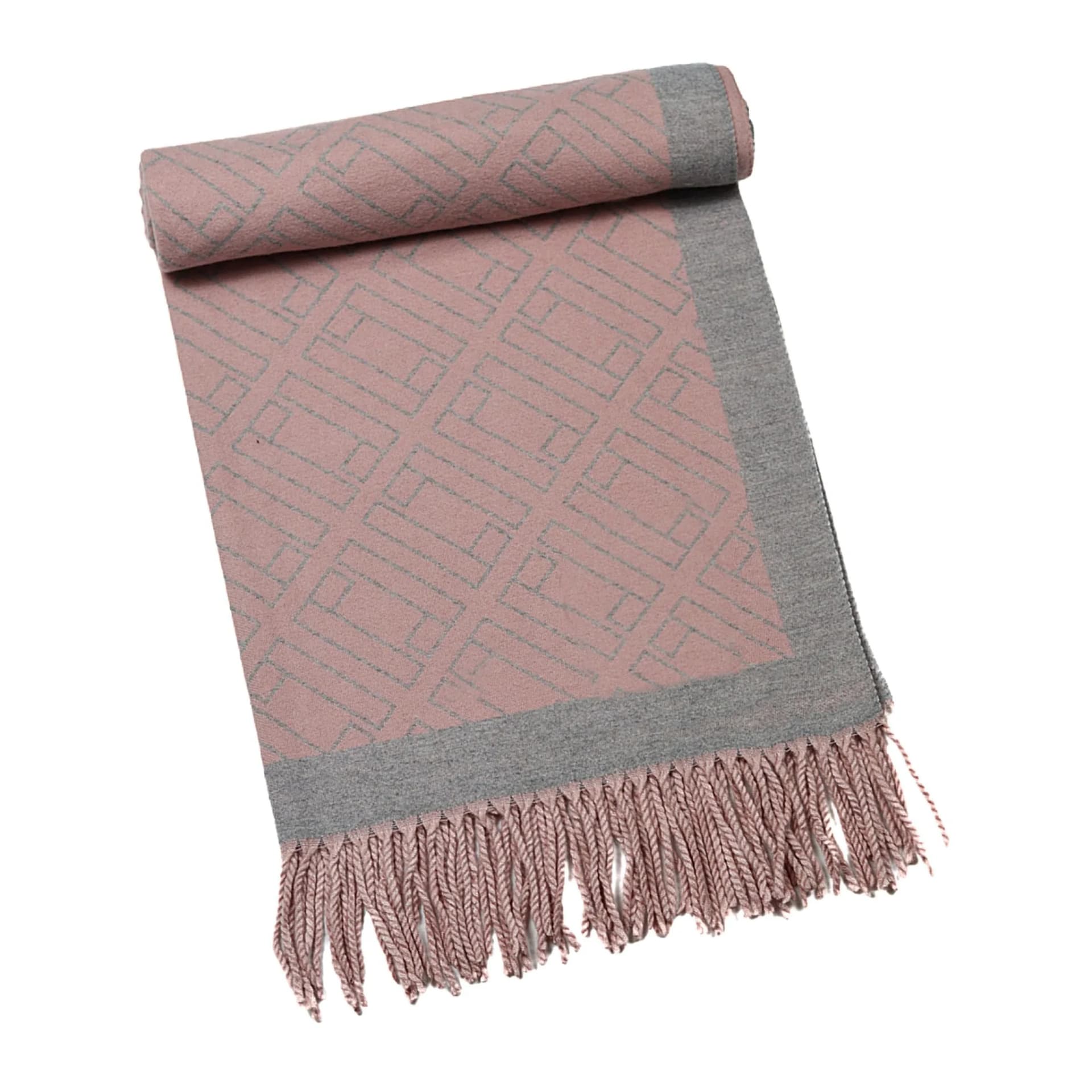 Two-Tone Double L Cashmere Wrap – Pink