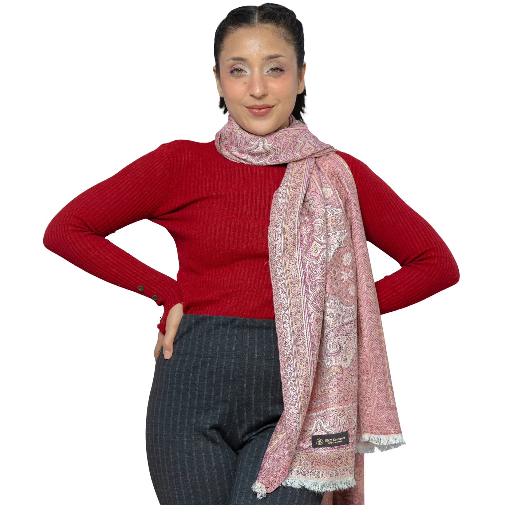 Imperial Paisley Cashmere Shawl – Mauve