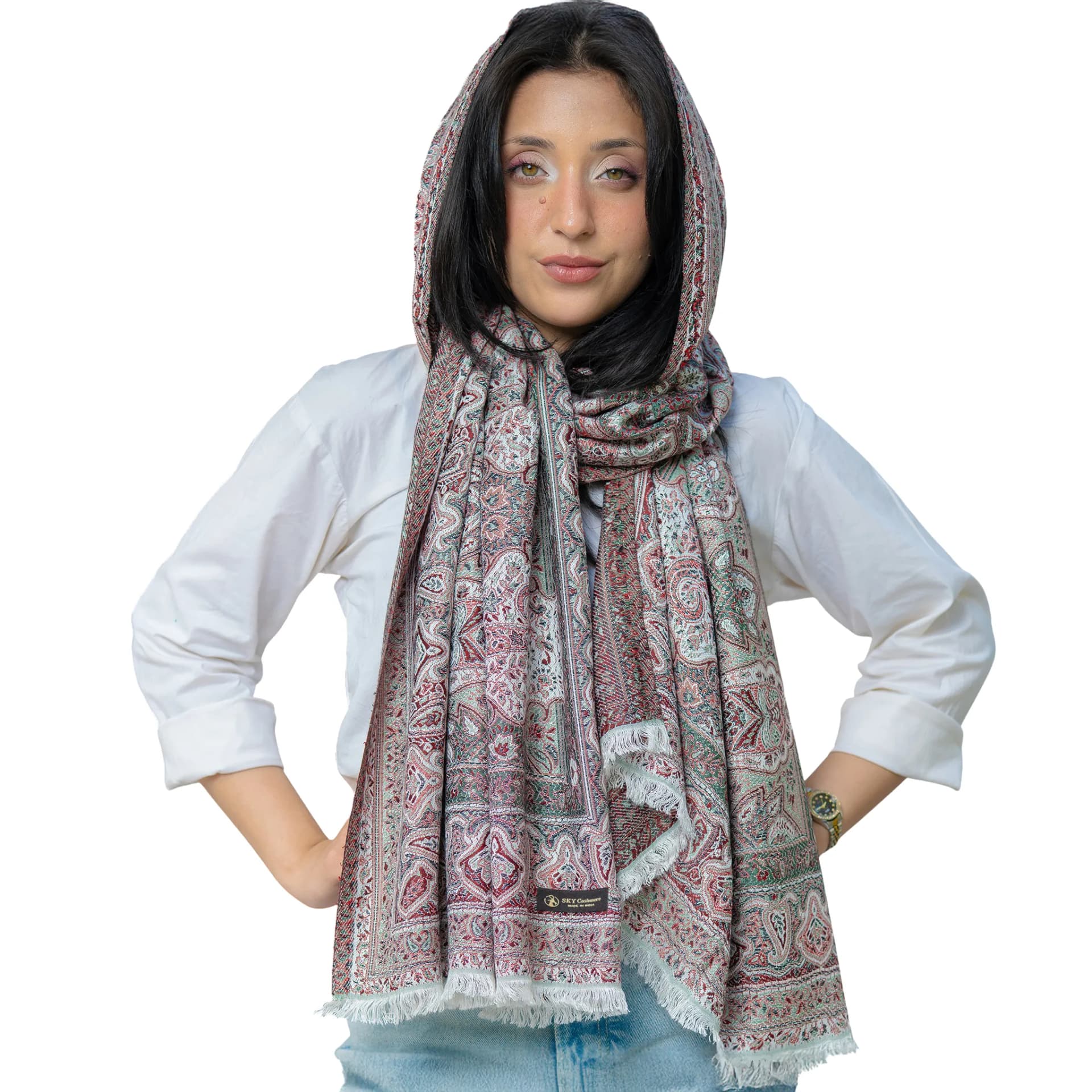 Imperial Paisley Cashmere Shawl – Dusty Mauve