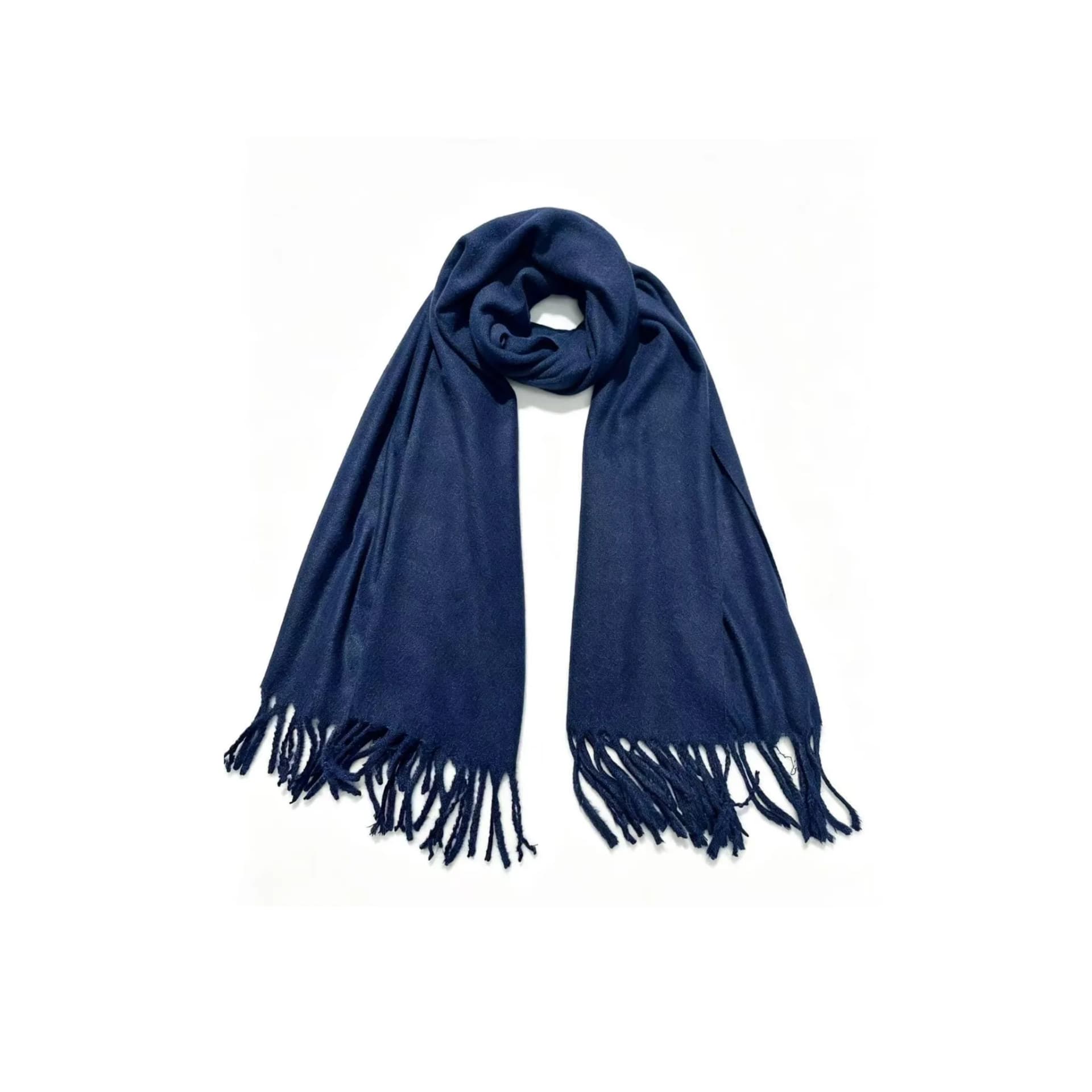Large Pashmina Shawl for Women – Navy Blue – cashmere