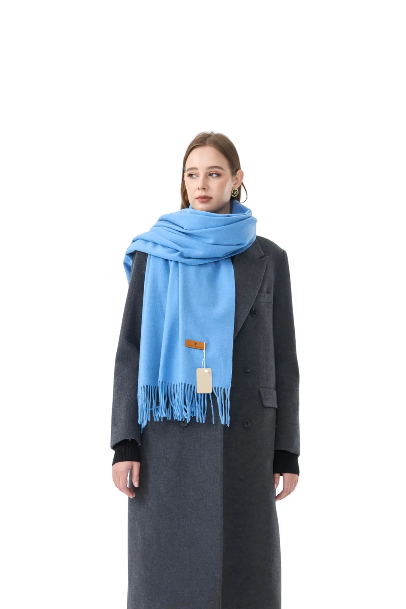 Silky Soft Cashmere-Blend Pashmina Shawl – Gray