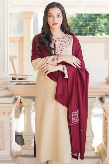 3PCS Lawn Suit Set Ready to Wear With Machine Embroidery