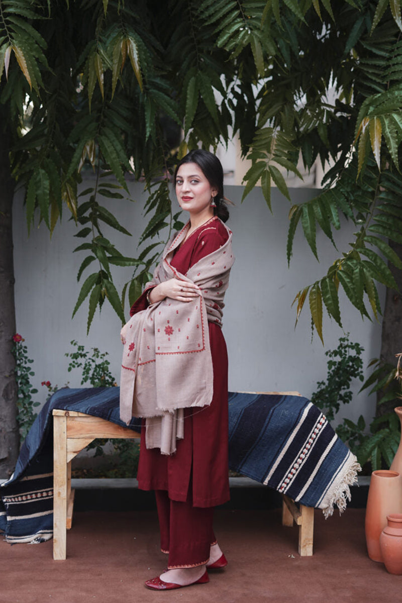 Stitched 3-Piece Embroidered Lawn Suit Ready to Wear With Machine Embroidery