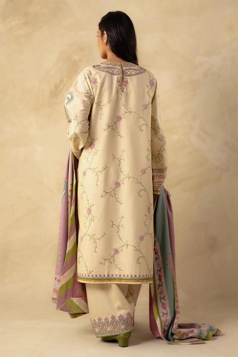 Designer Dress  - 3 PC Embroidered Lawn Suit Ready to Wear With Machine Embroidery