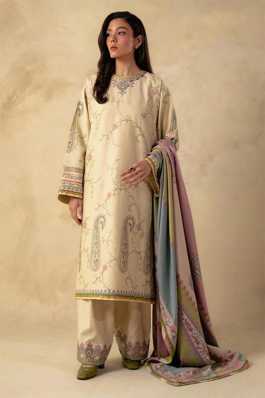 Designer Dress  - 3 PC Embroidered Lawn Suit Ready to Wear With Machine Embroidery